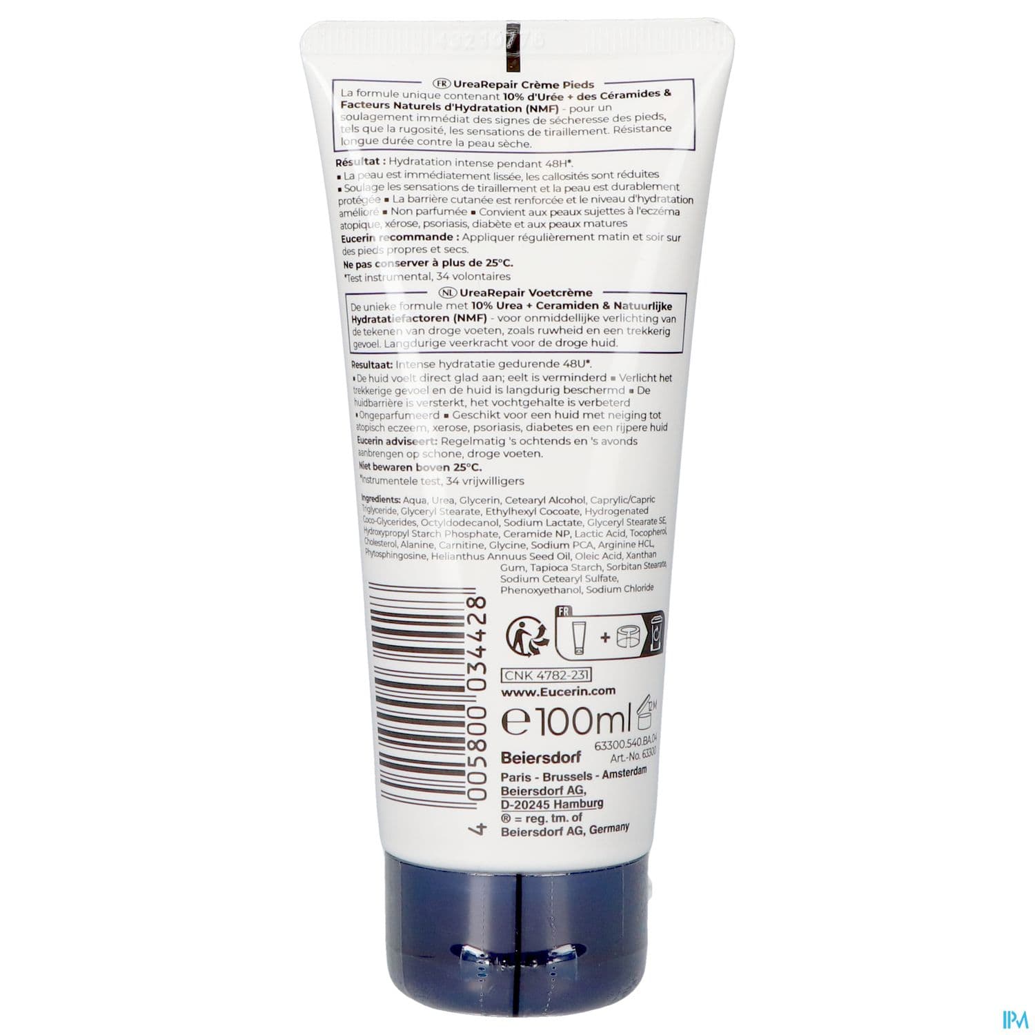 Eucerin Urearepair Plus Creme Pieds 10 D Uree Tube 100ml