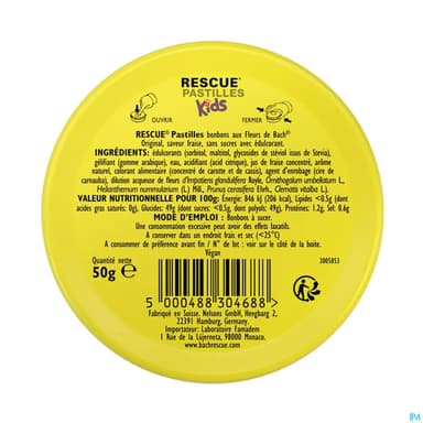 Rescue Bach Kids Pastille Fraise 50g