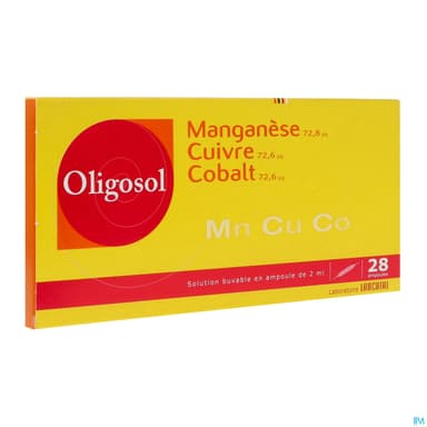 Oligosol Manganese Cuivre Cobalt Solution Buvable 2ml 28