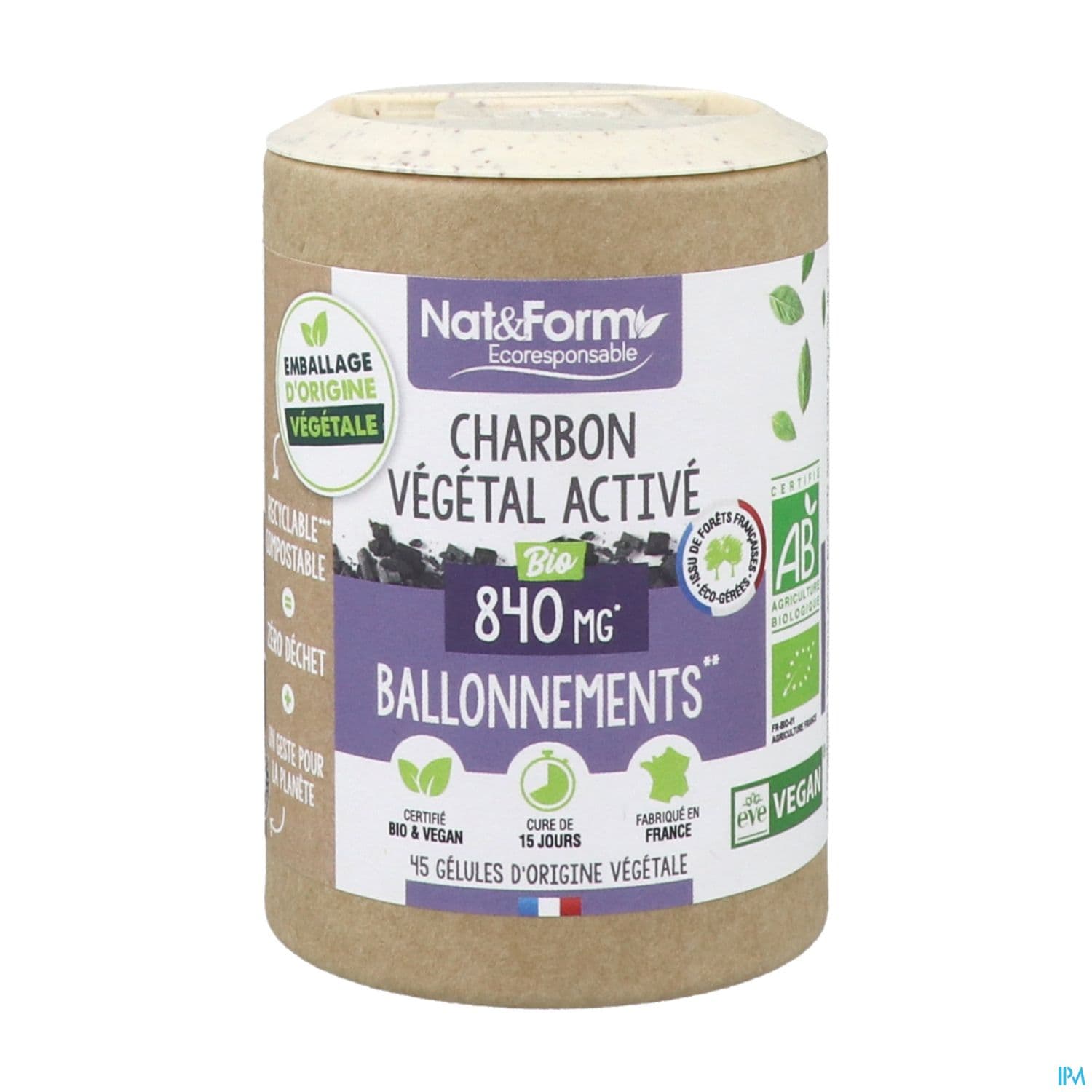 Nat Et Form Ecoresponsable Charbon Vegetal Bio Gelule Vegetale 90
