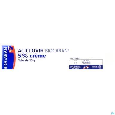 Aciclovir Biogaran 5% Creme 10g