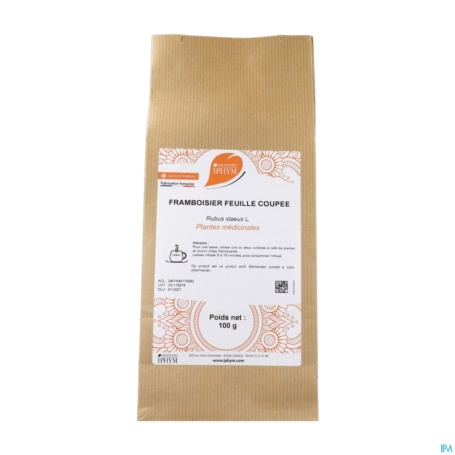 Iphym Framboisier Feuille Coupe 100g