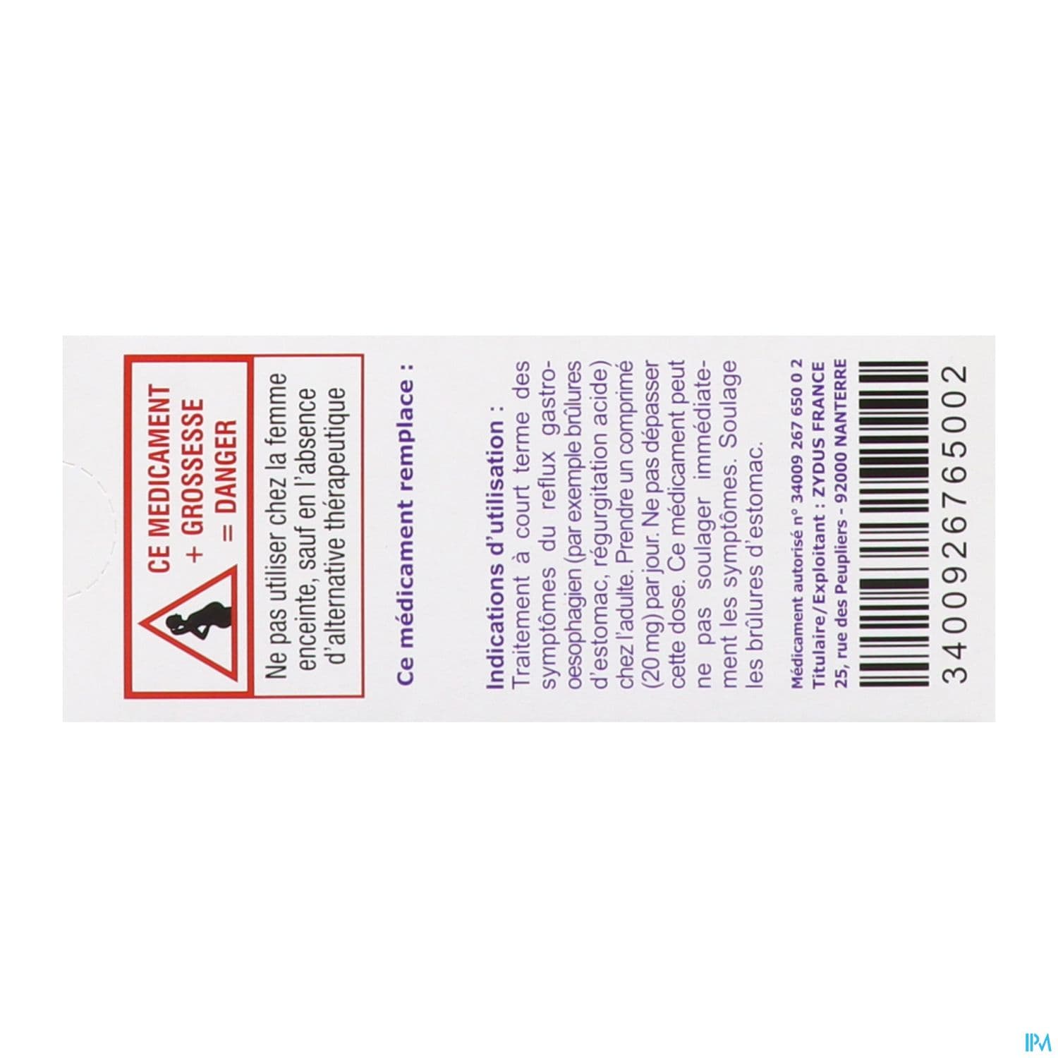 PANTOPRAZOLE 20MG ZF CPR 7