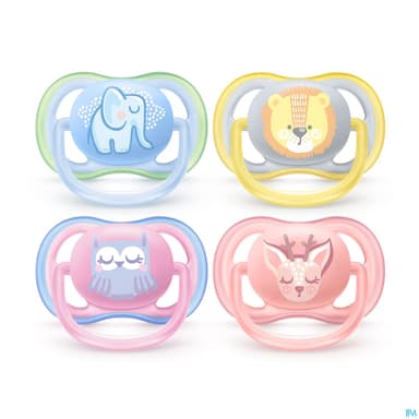 Avent Sucette Ultra Air Mixte Animaux 0/6mois Scf085/05 X2