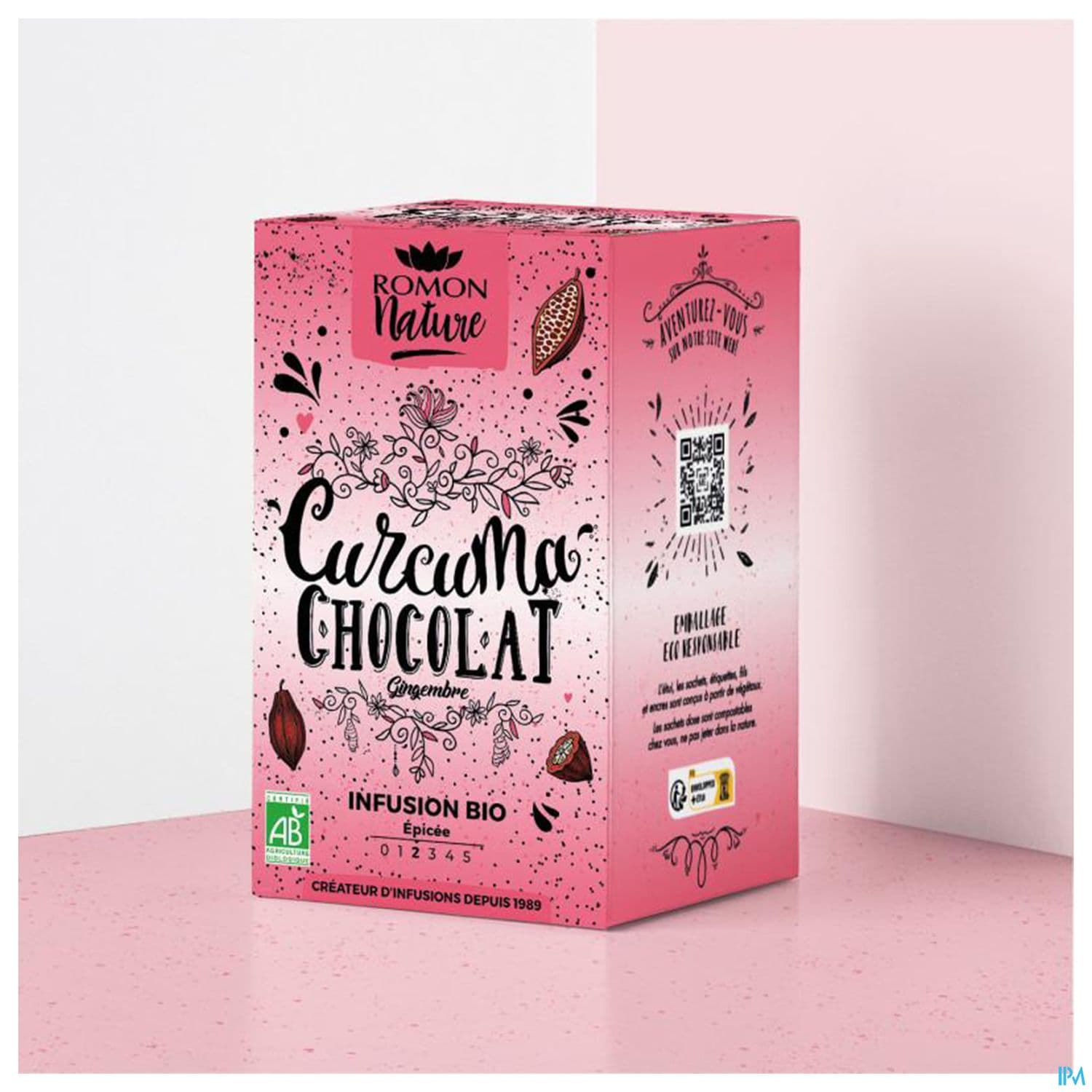 Romon Nature Tisane Plaisir Curcuma Chocolat Bio Infusette 1g7 16