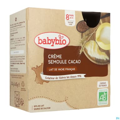 BABYBIO GOURD CR SEMOUL CACAO4X85G