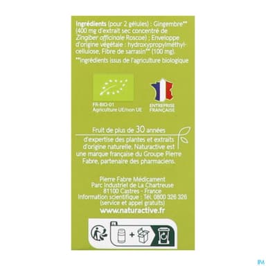Naturactive Gingembre Bio Gelule 30