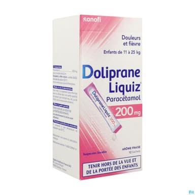 DOLIPRANELIQUIZ 200MG SACHET S/S12