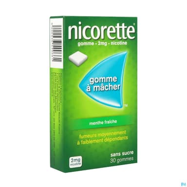 Nicorette Menthe Fraiche 2mg Sans Sucre Gommes 30