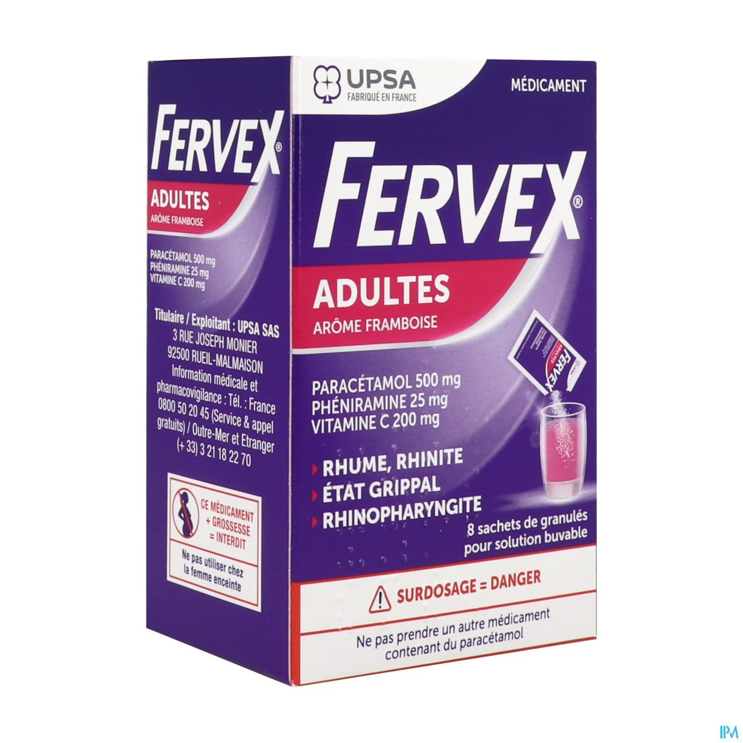 FERVEX ADULTES FRAMBOISE SACH 8