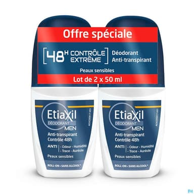 ETIAXIL DEO HOM 48H ROLLON 50MLX2