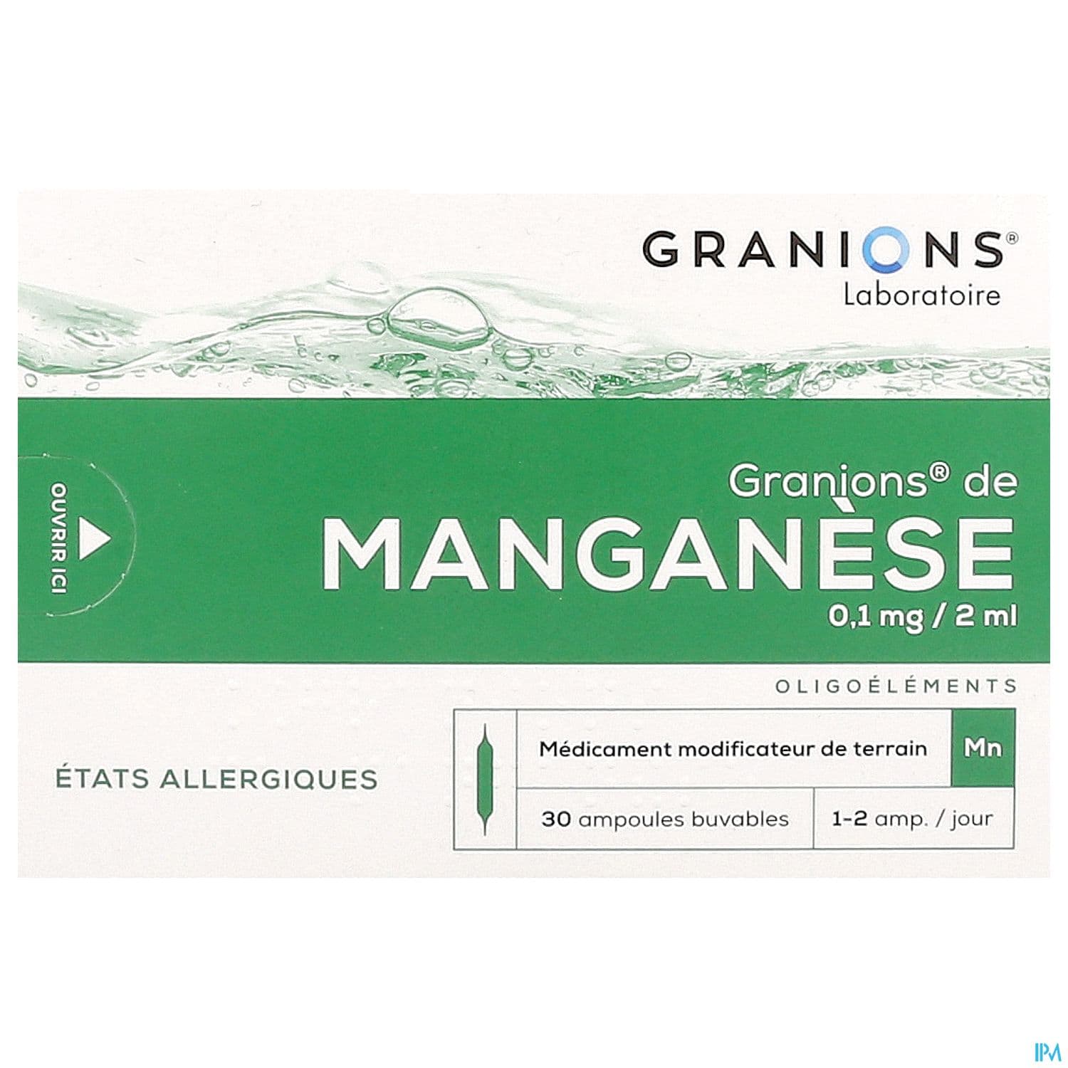 Granions Manganese 0mg1/2ml Solution Buvable Ampoule 2ml 30