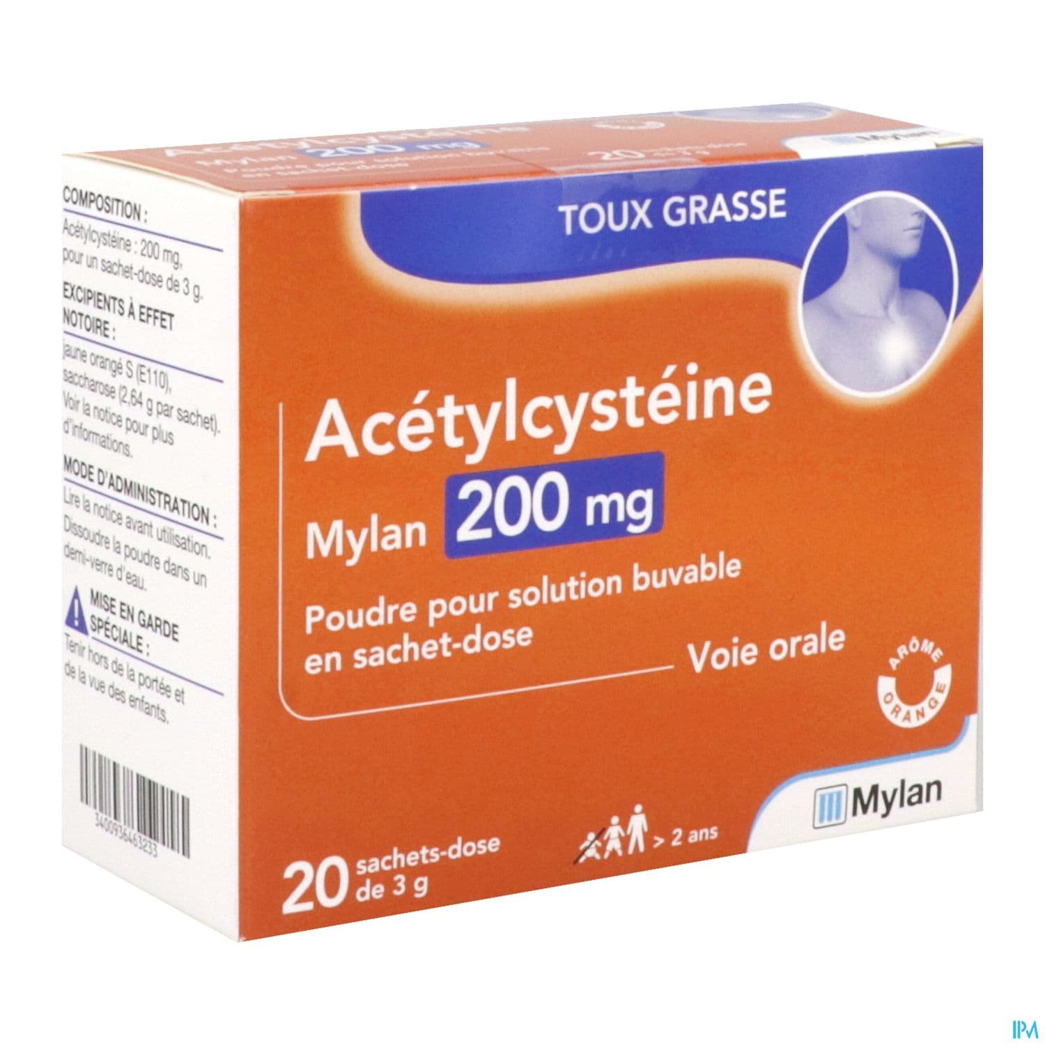 Acetylcysteine Viatris 200mg Poudre Pour Solution Buvable Sachet 20