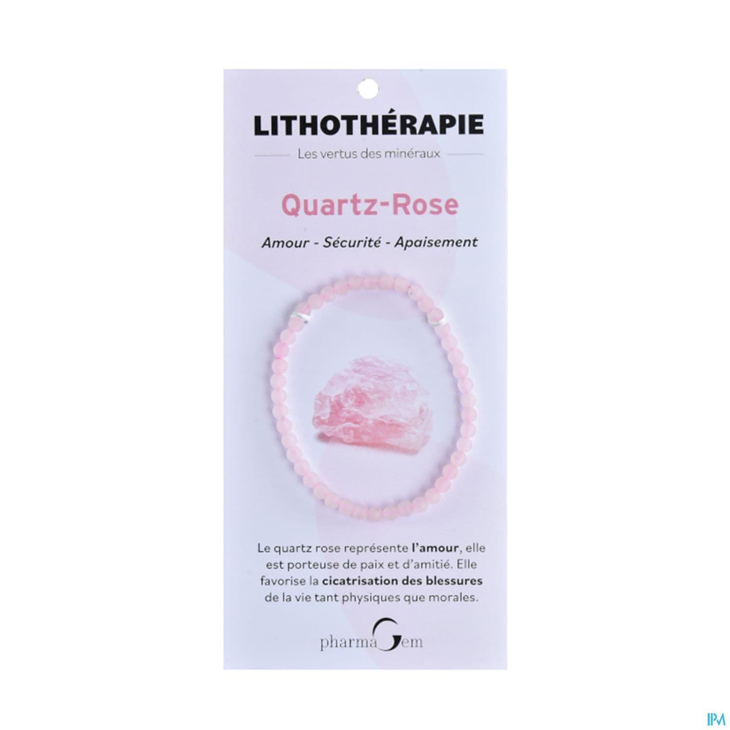 BRACEL LITHOTHERAP QUARTZ ROSE 4MM