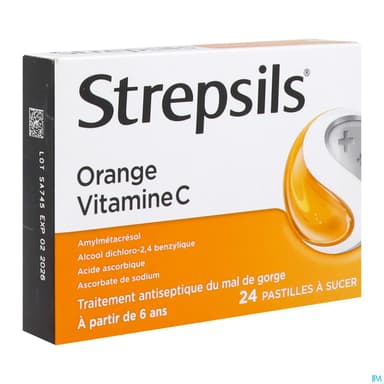 STREPSILS ORANGE VIT C PAST 24