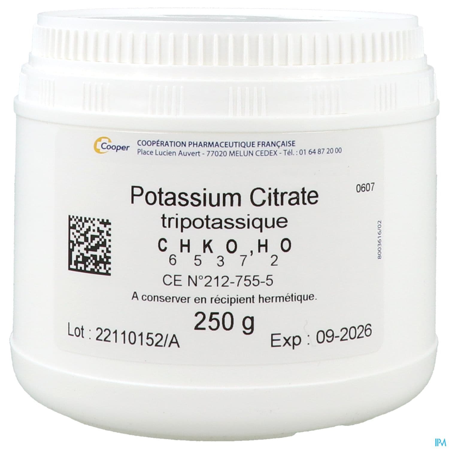 POTASSIUM CITR TRIBAS COOP 250G