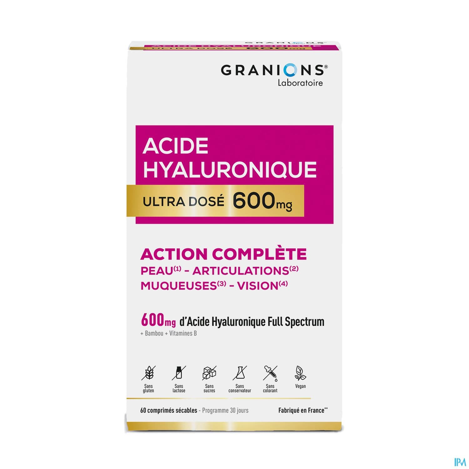 GRANIONS ACIDE HYALURONIQUE CPR 60 — Pharmacie Boetie