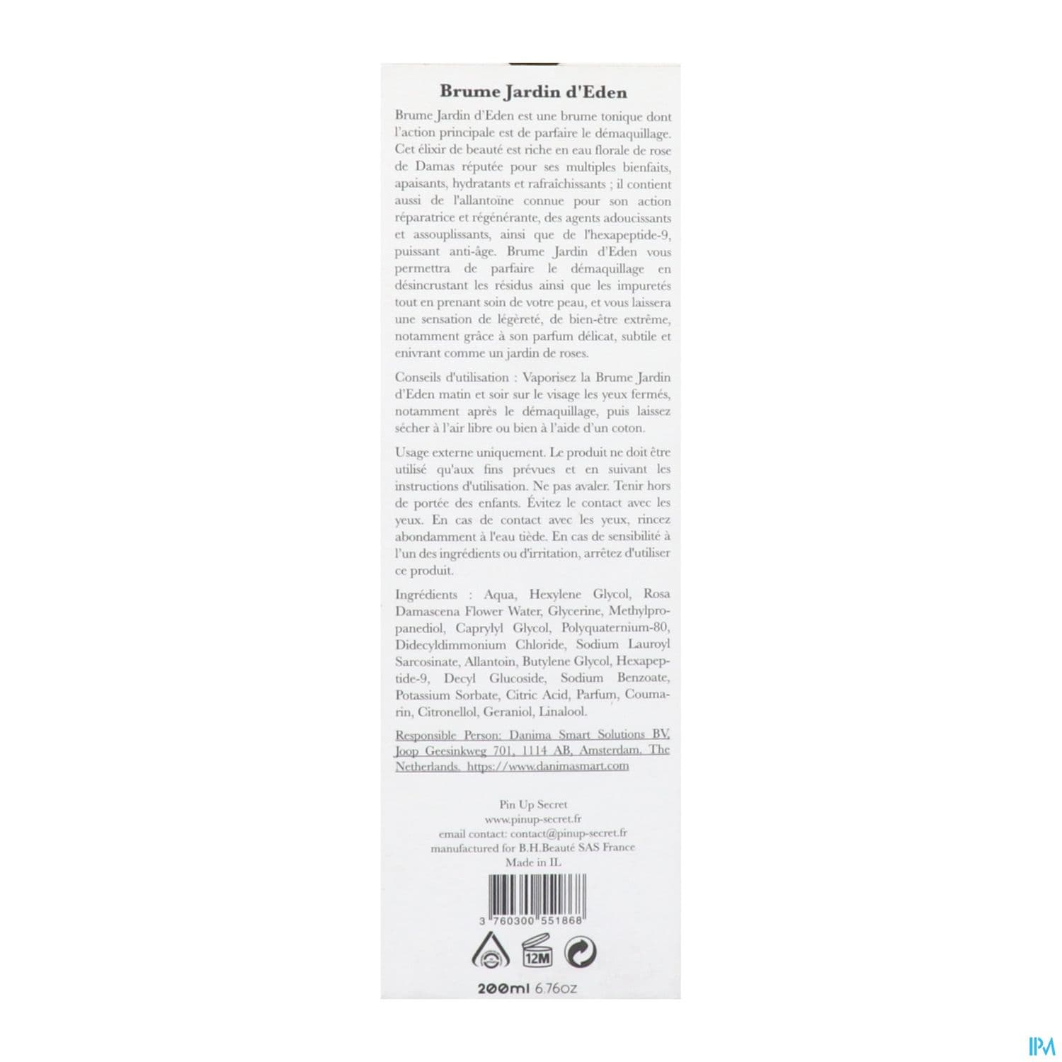 PIN UP SECRET BRUME 200ML