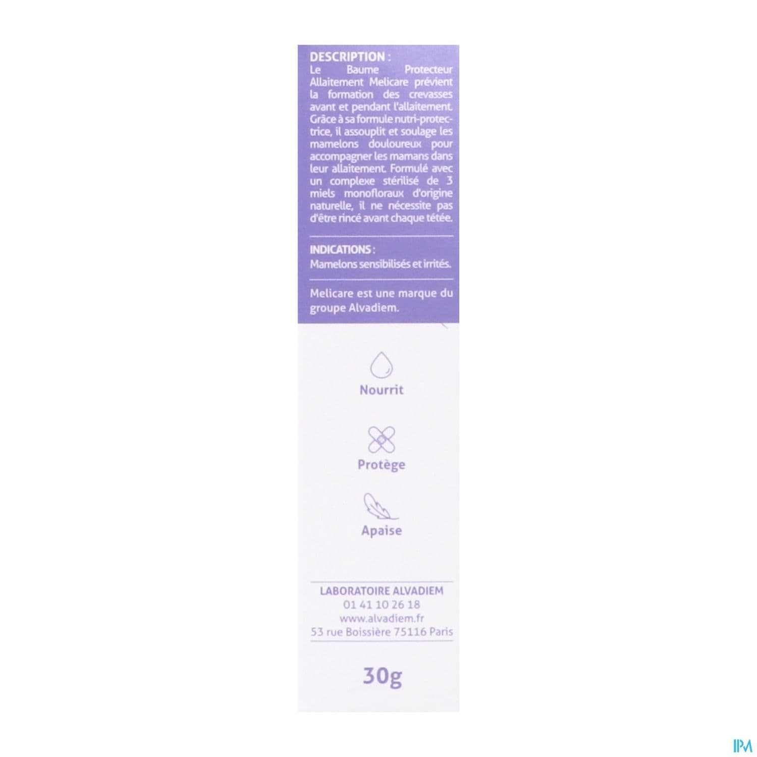 Melicare Baume Protecteur Allaitement Au Miel Sterilise 30g
