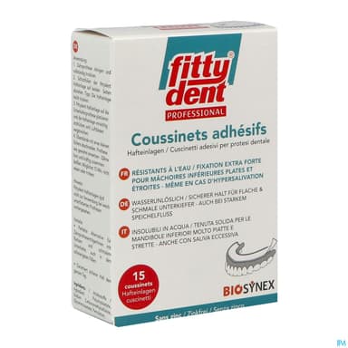 Fittydent Professionnal Coussinets Adhesifs Sans Zinc 15