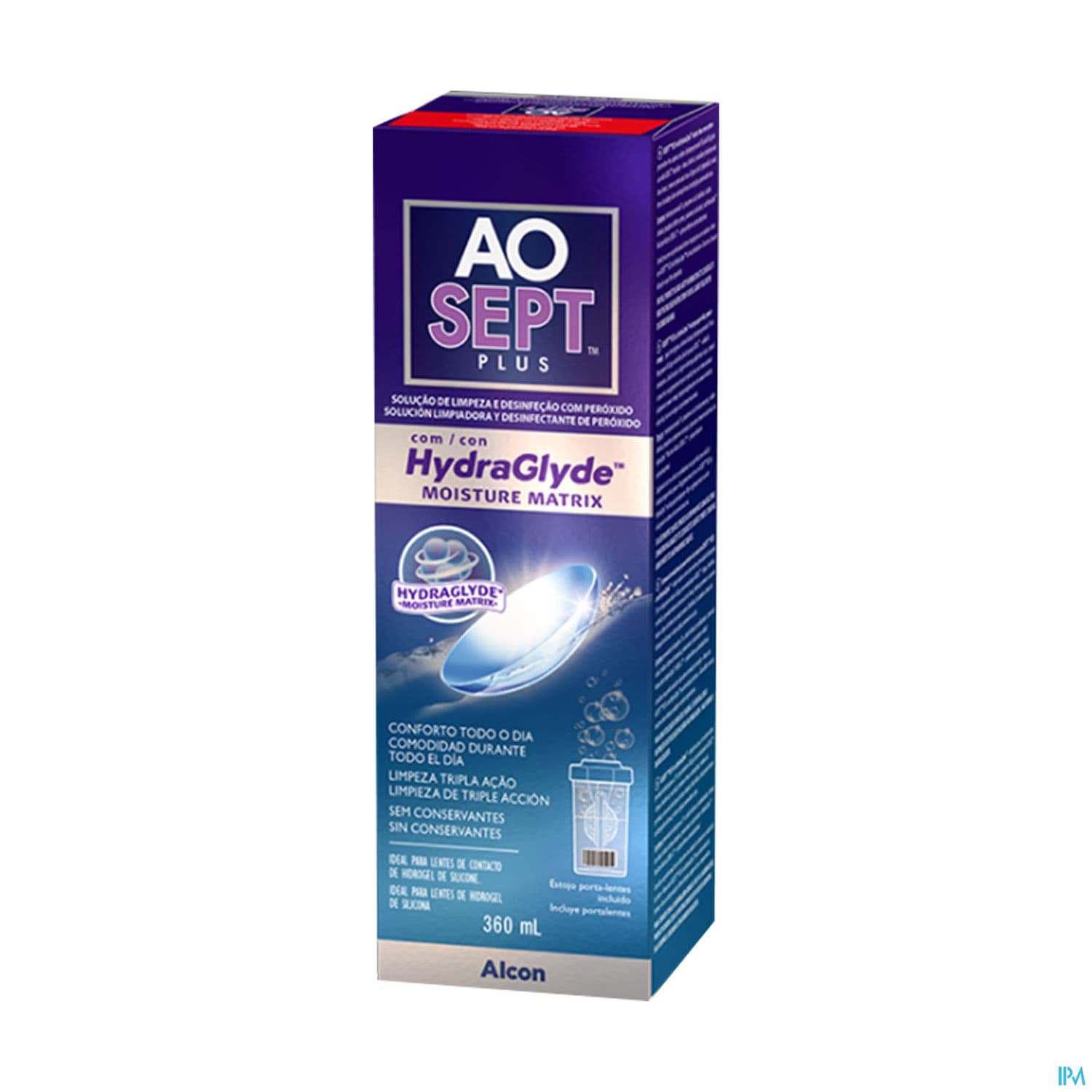 AOSEPT PLUS HYDRAGLYDE 360ML+ETUI