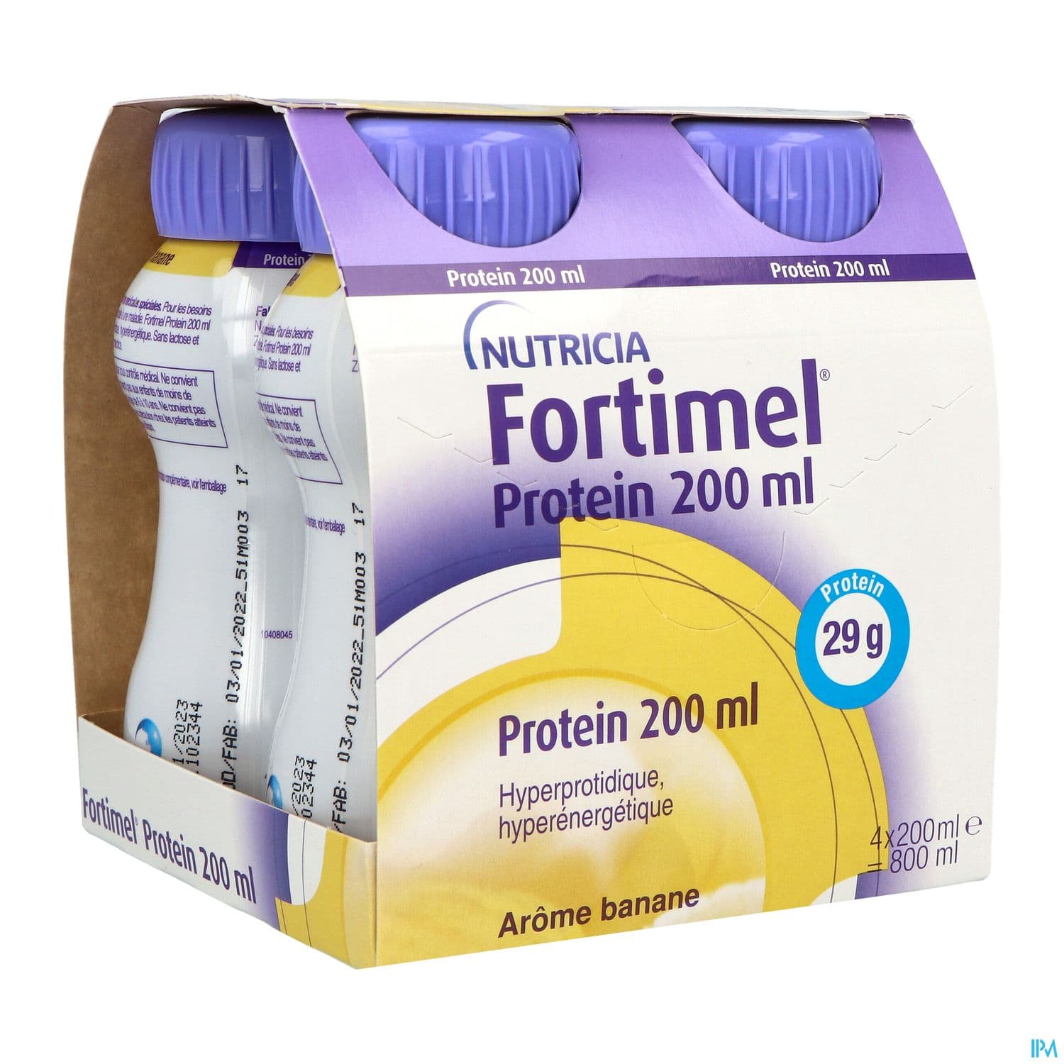 FORTIMEL PROTEIN 2.4 KCAL   DADFMS. saveur banane.   200 ml x 4 — Pharmacie des Clos