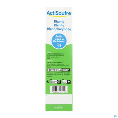 Actisoufre Solution Pour Pulverisation Nasale Buccale 100ml