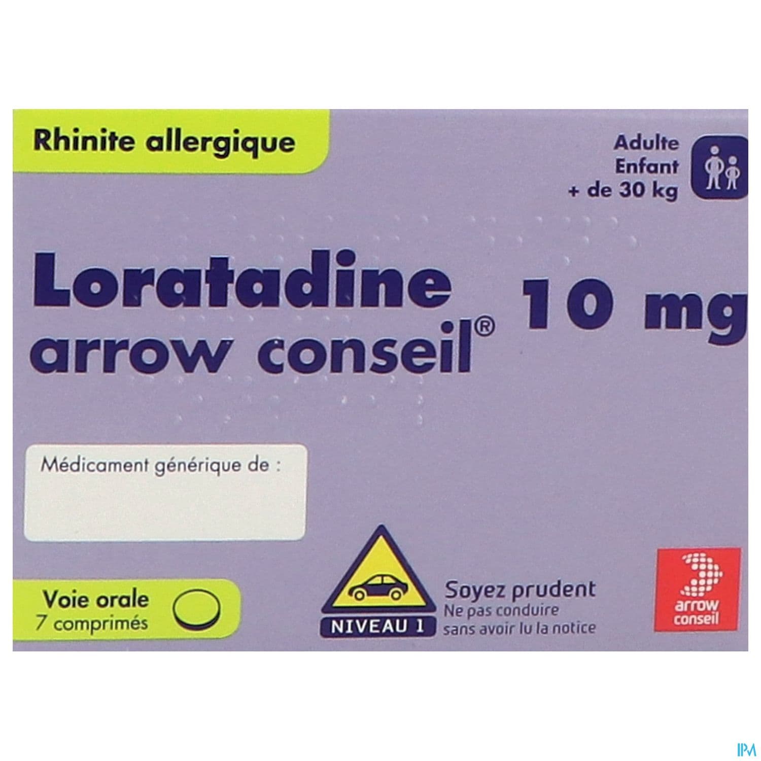 LORATADINE 10MG ARROW CONS CPR 7