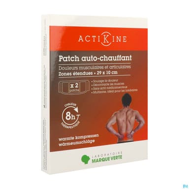Marque Verte Actikine Patchs Adhesifs Autochauffants 29cm X 10cm X2