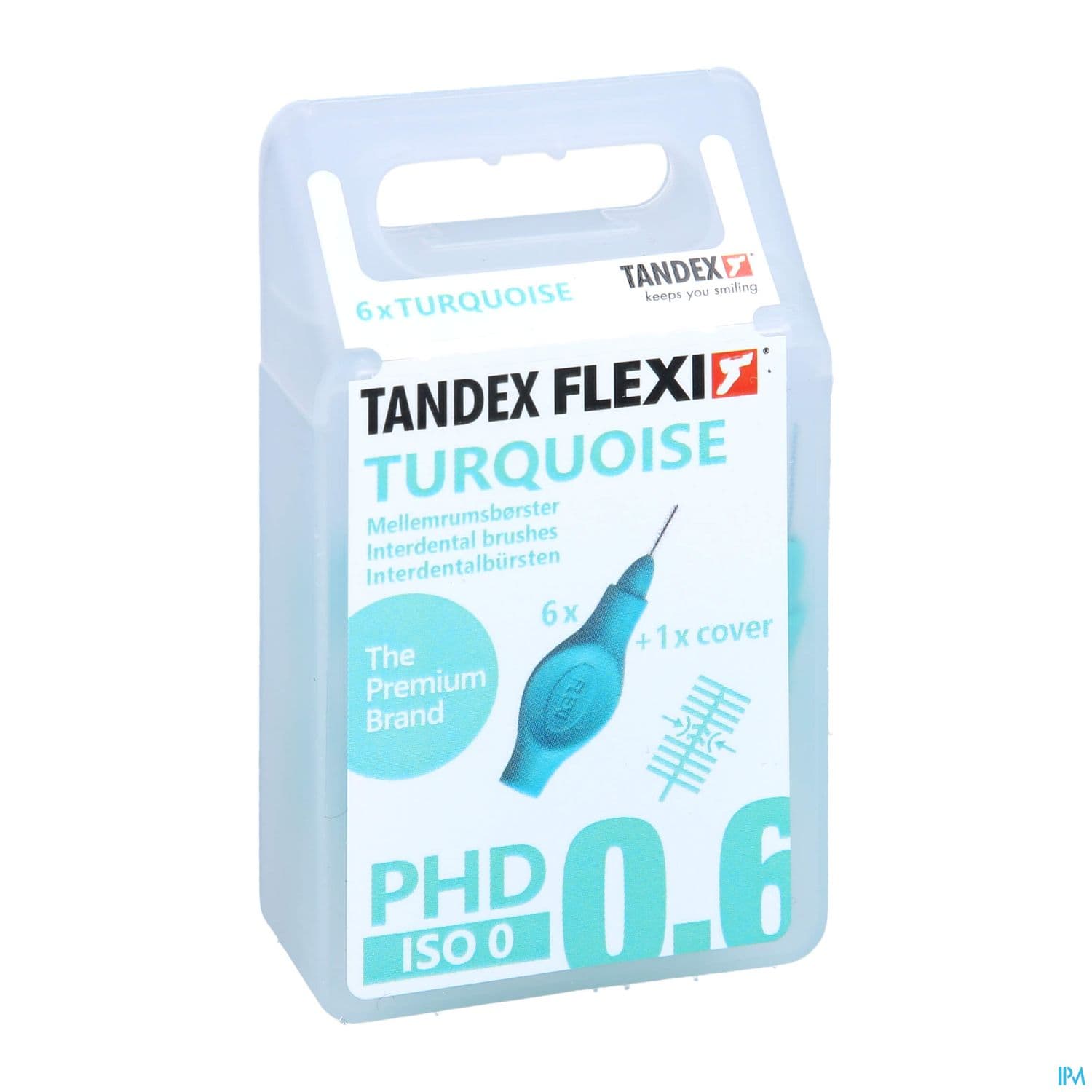Flexi Tandex Brossette Interdentaire Cylindrique Manche Flexible Court Turquoise X6