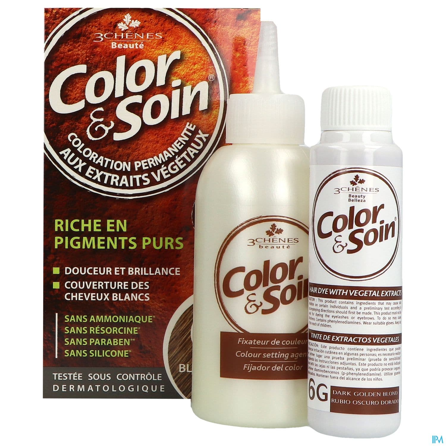 3 CHENES COLOR/SOIN BL FONC DORE6G