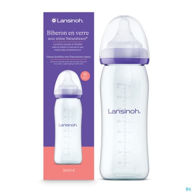 LANSINOH BIB VERRE NAT WAVE 240ML
