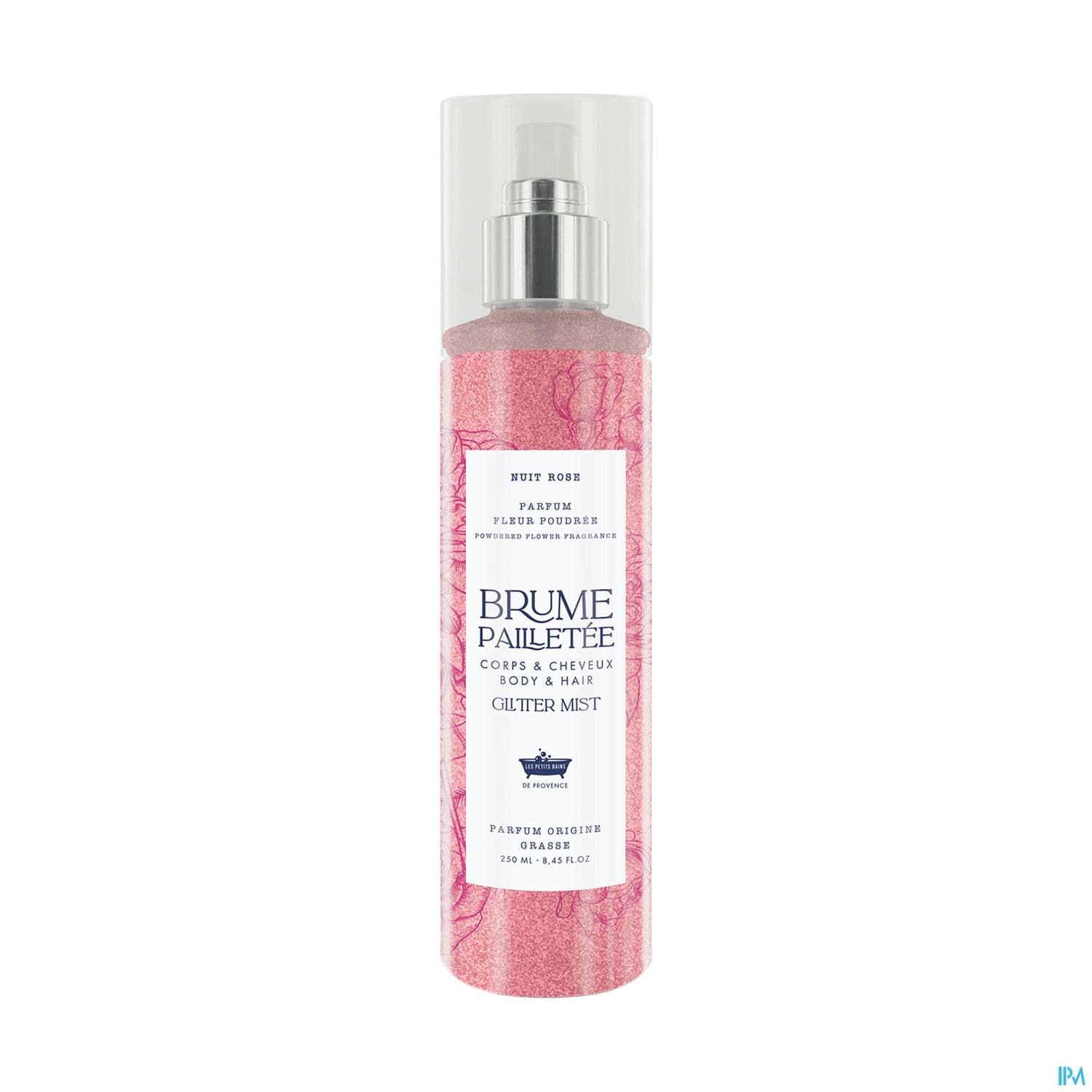 Les Petits Bains De Provence Brume Pailletee Nuit Rose Fleur Poudree 250ml
