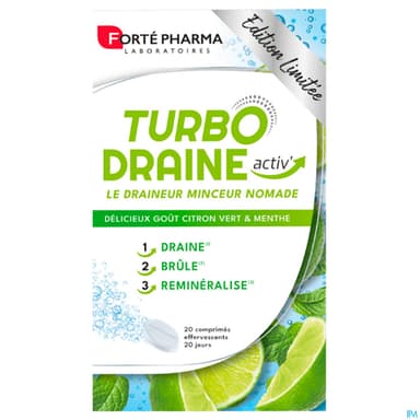 Forte Pharma Turbodraine Activ' Citron Vert Menthe Comprime Effervescent 20