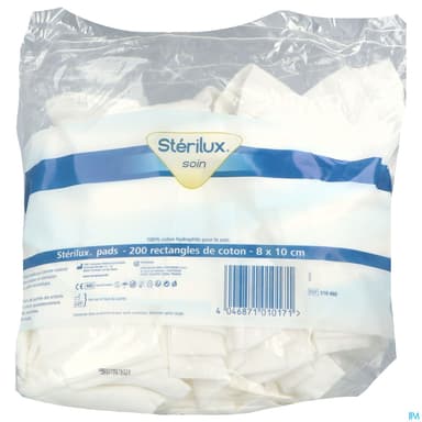 STERILUX PADS COTON 8X10CM 200