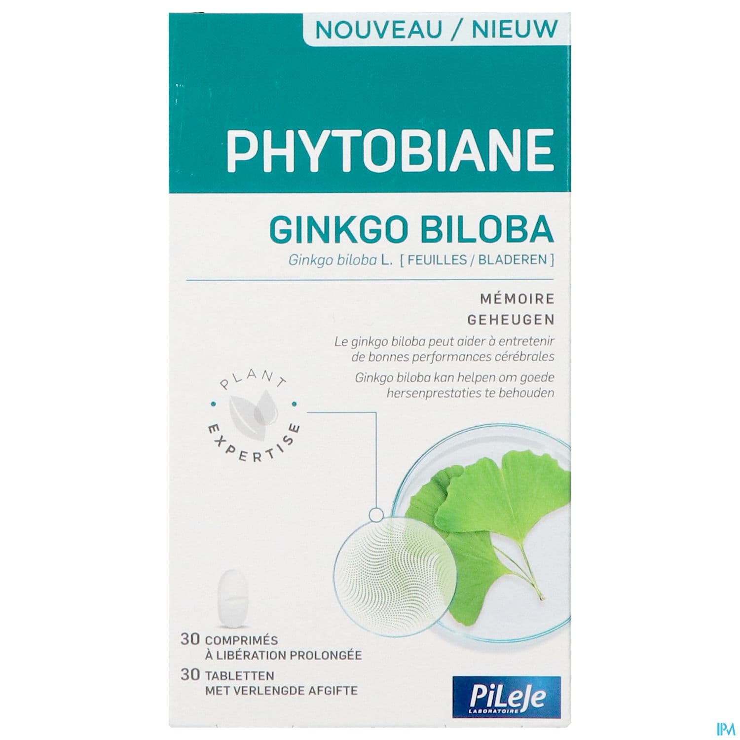 Pileje Phytobiane Ginkgo Biloba Comprime Liberation Prolongee 30