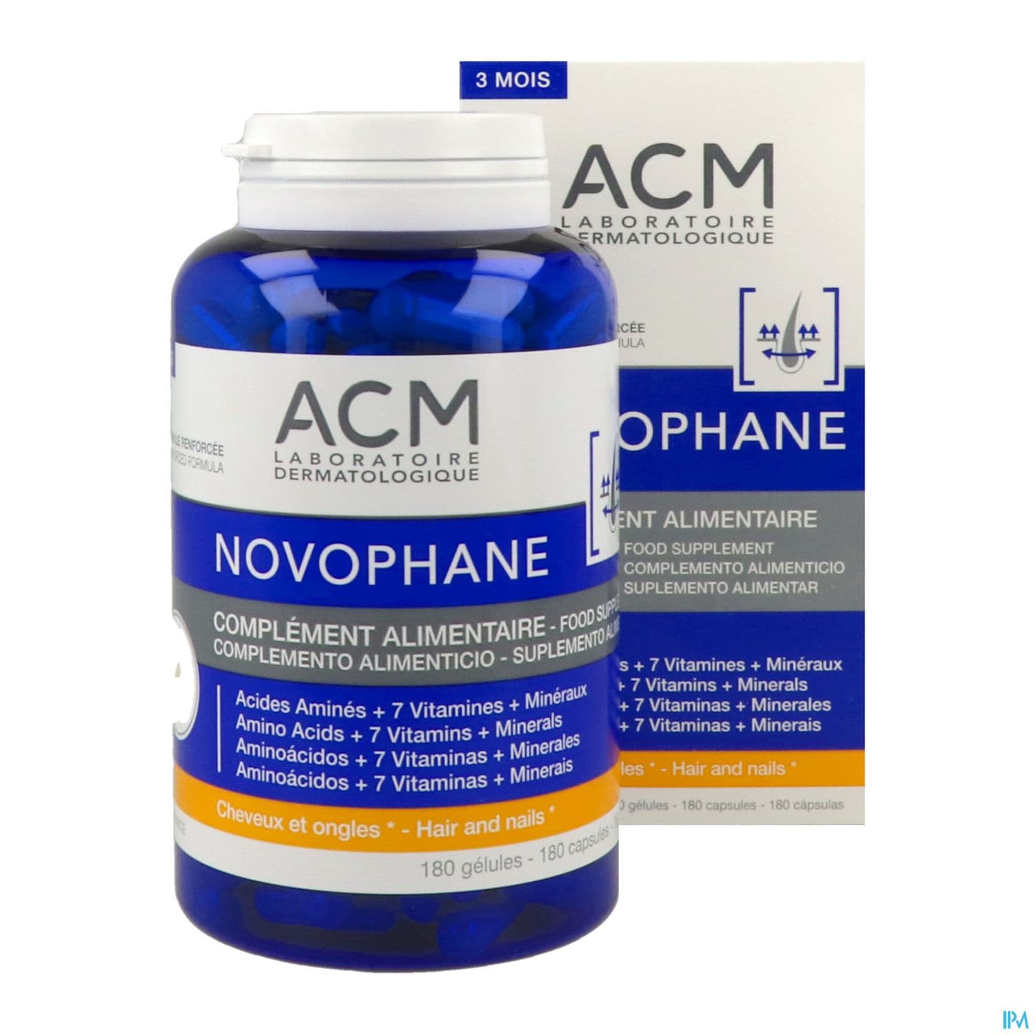 Acm Novophane Gelule Cheveux Et Ongles Pilulier 180