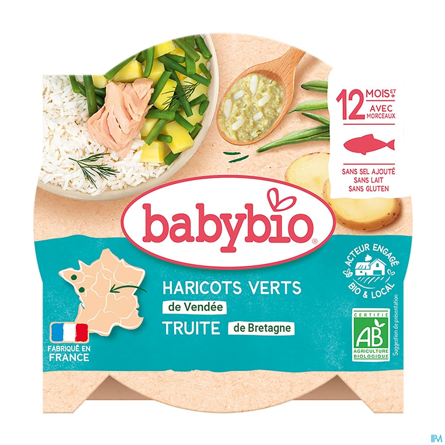 Babybio Cocotte De Haricots Verts Des Hauts De France Truite De Bretagne A l'aneth 12m Assiette 230g — Pharmacie Neyret