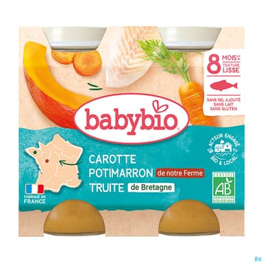 BABYBIO MENU LEGUME/TRUITE 2X200G
