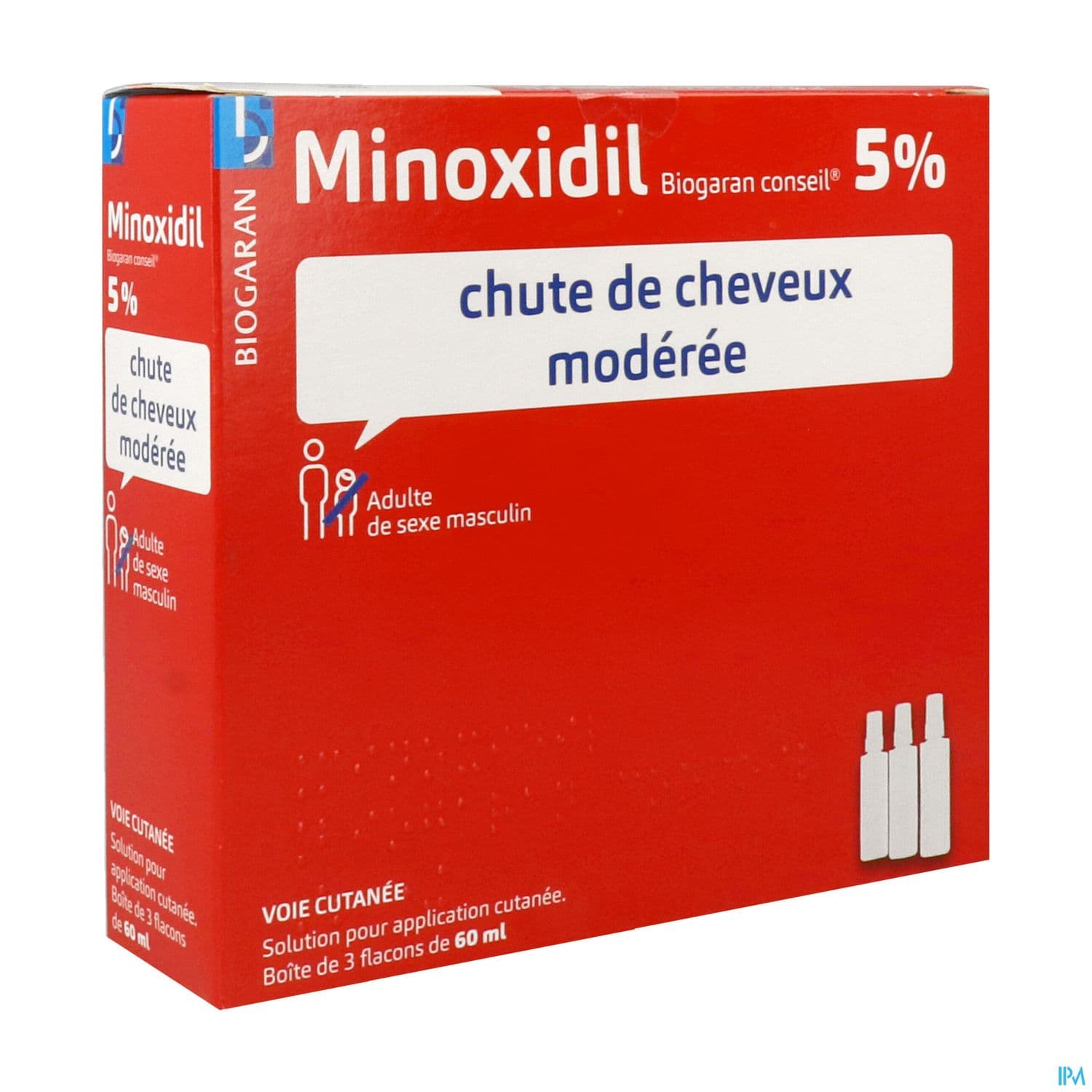 Minoxidil Biogaran Conseil 5% Solution Pour Application Cutanee 60ml X3