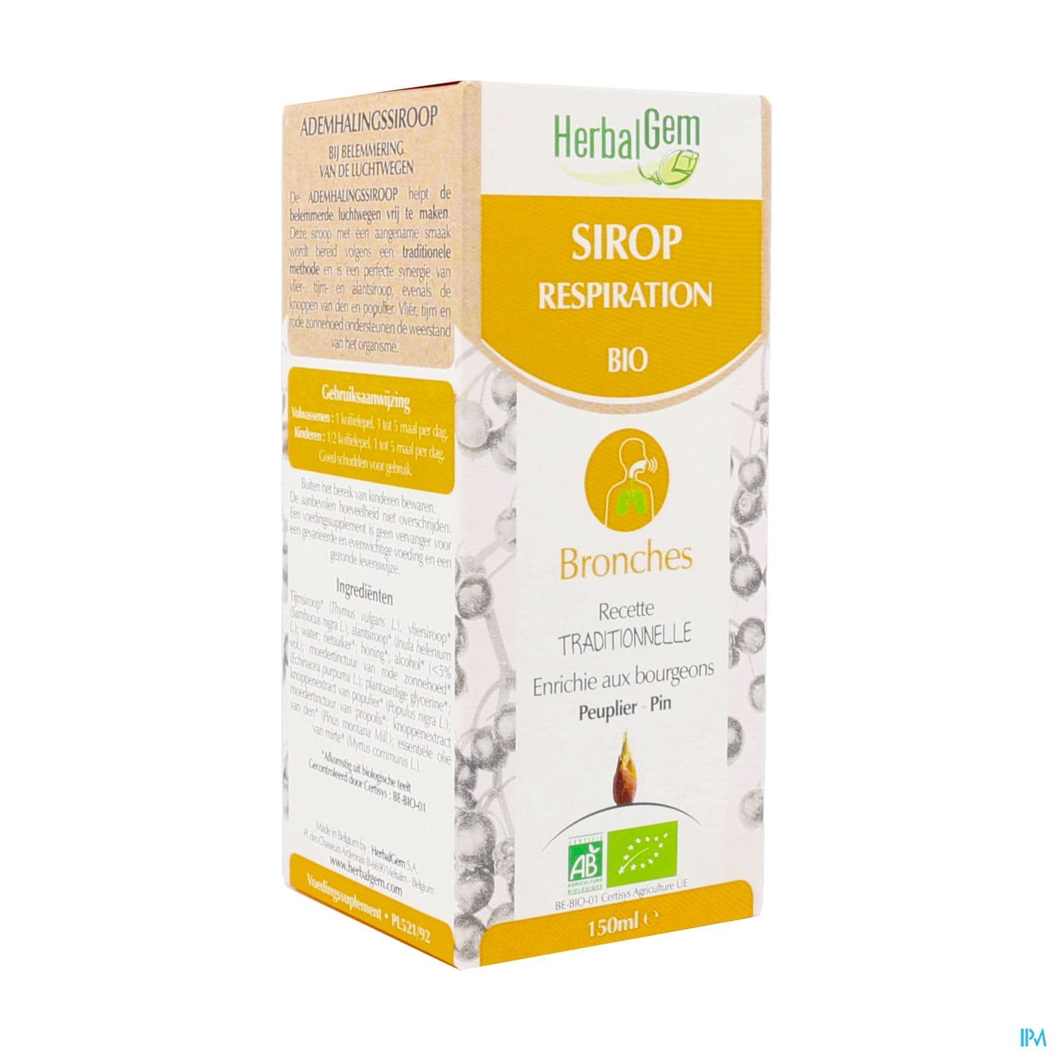 Herbalgem Sirop Respiration Bio Enf-adulte 150ml