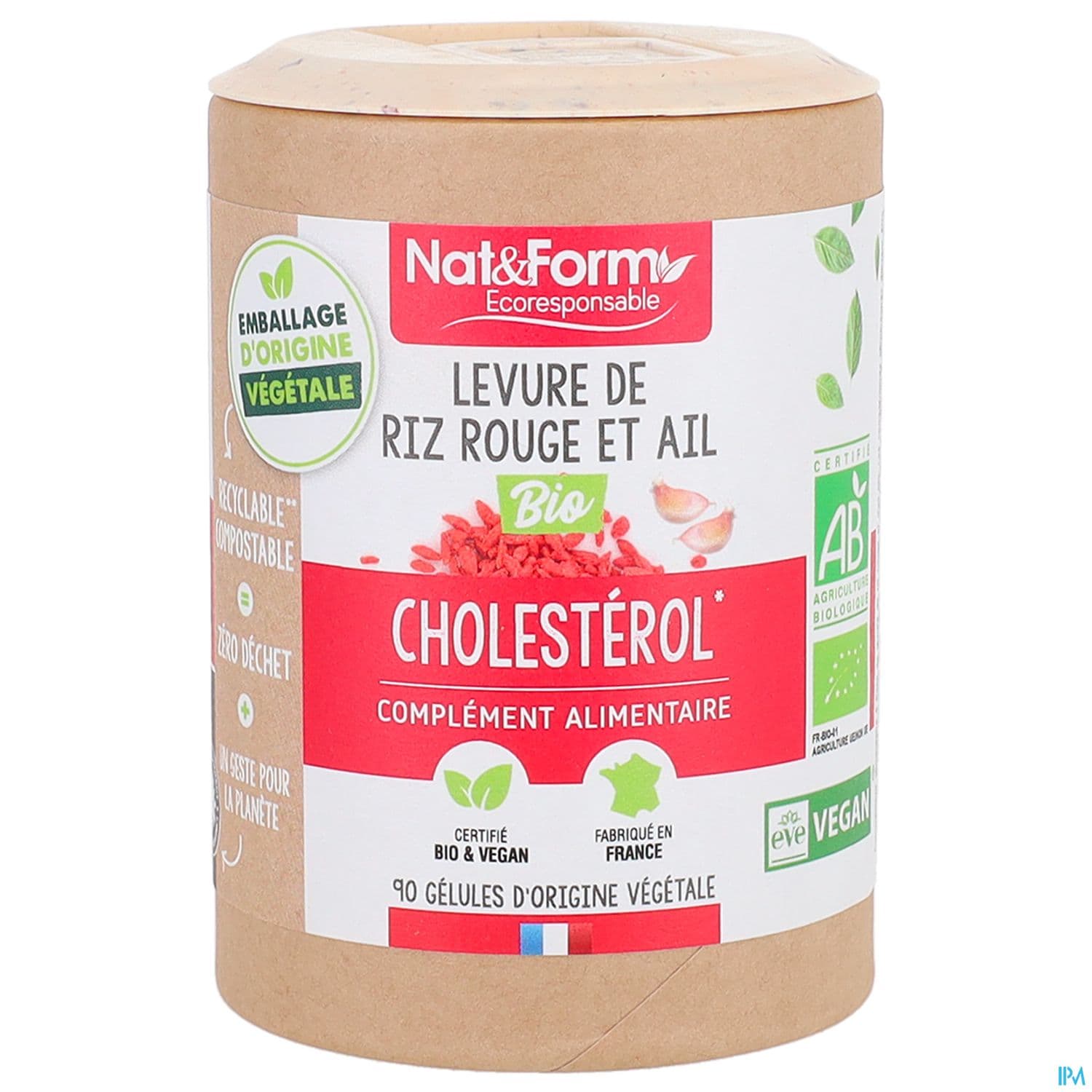 Nat Et Form Ecoresponsable Levure De Riz Rouge Et Ail Bio Gelule Vegetale 90