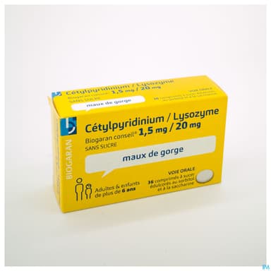 Cetylpyridinium Lysozyme Biogaran Conseil Sans Sucre Comprime A Sucer 36