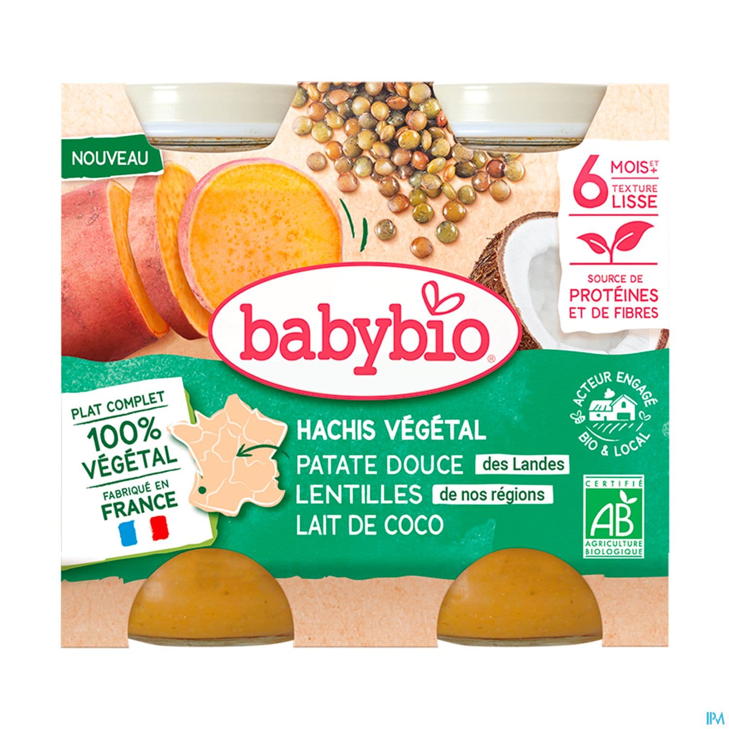 BABYBIO MENU PATATE/LENTIL 2X200G
