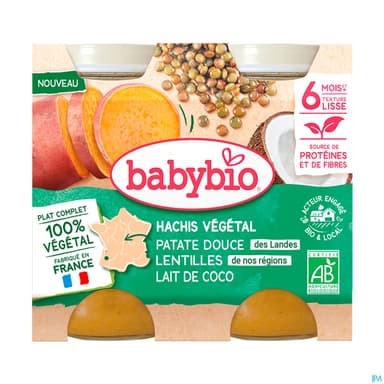 BABYBIO MENU PATATE/LENTIL 2X200G