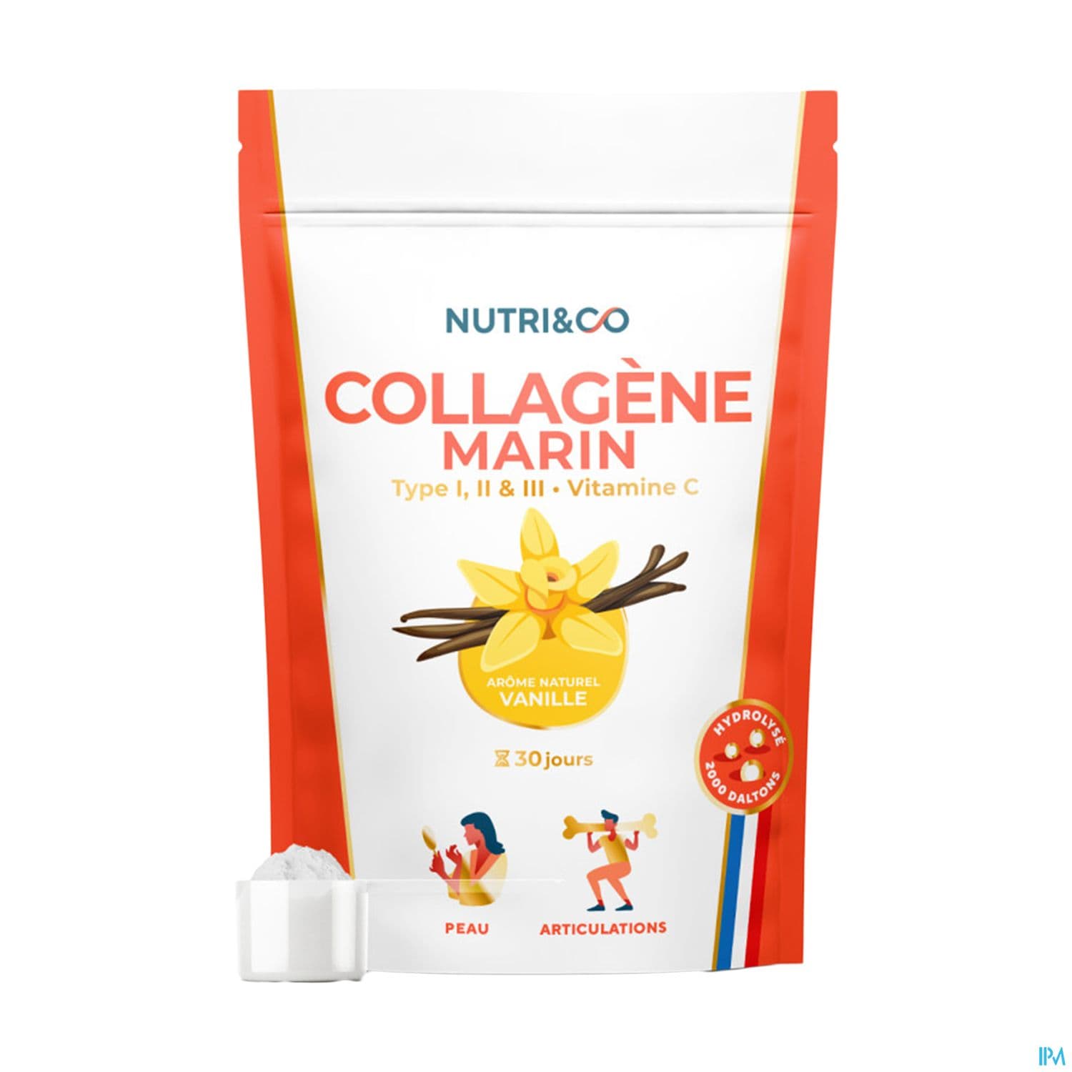 Nutri Co Collagene Marin Type I Ii Iii Vitamine C Vanille Poudre 180g