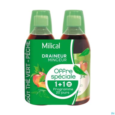 Milical Draineur Ultra The Vert Solution Buvable 500ml X2