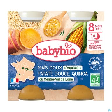 BABYBIO BON/NUIT MAIS/QUIN 2X200G