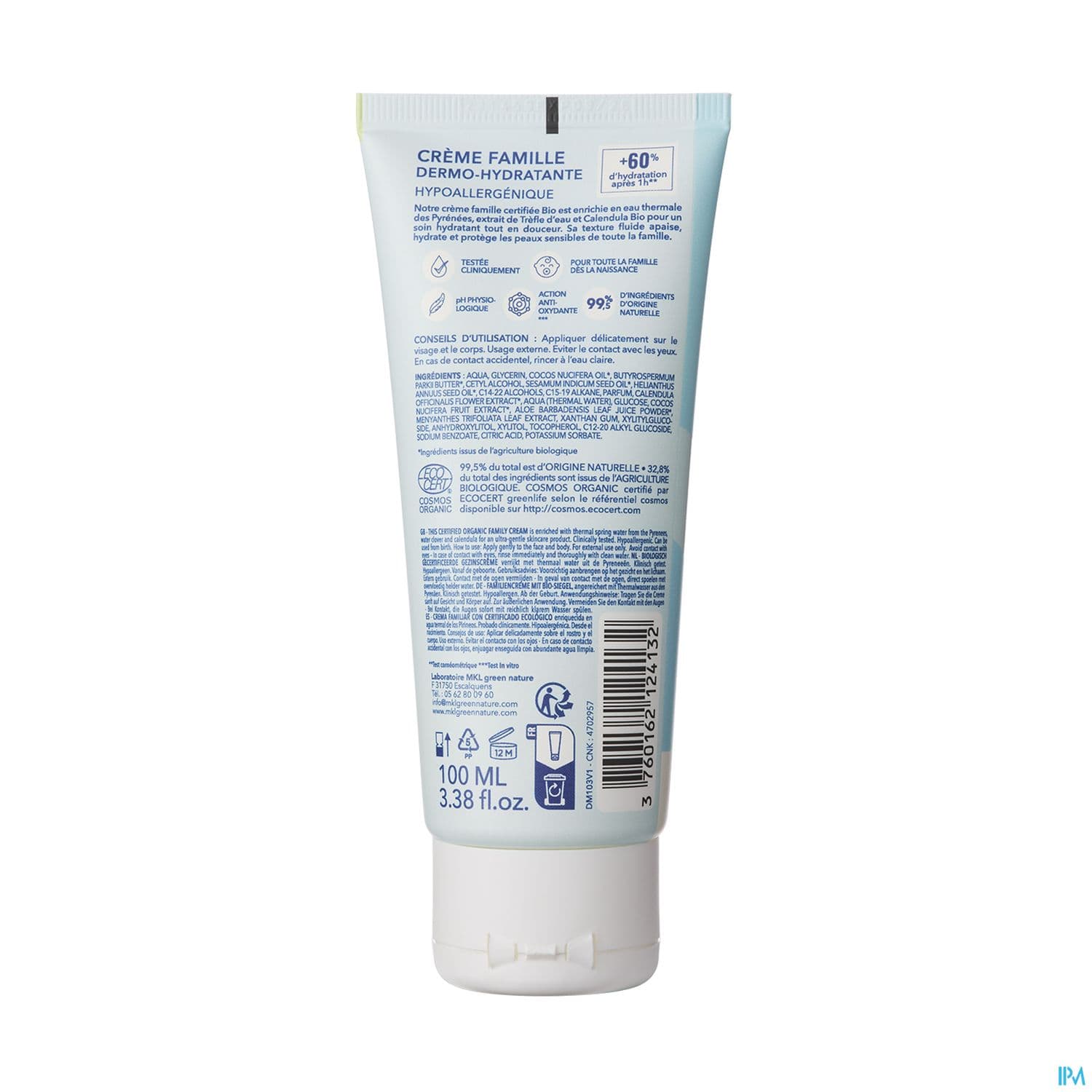 Mkl Green Nature Aqua Creme Famille Dermohydratante Bio 100ml