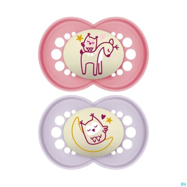 Mam Sucette Original Nuit +6m Silicone X2
